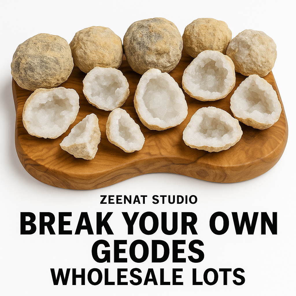 Break Your Own Geode Quartz Crystals 1.5 Bulk Druzy Rock Pack Crack Open Surprise