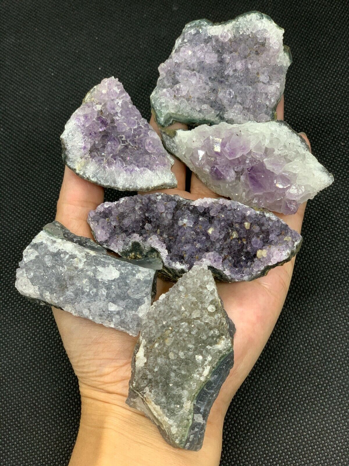 Grade B Raw Amethyst Cluster Druzy, 15-16 oz Lot, 2 - 3 Inches Natural Amethyst