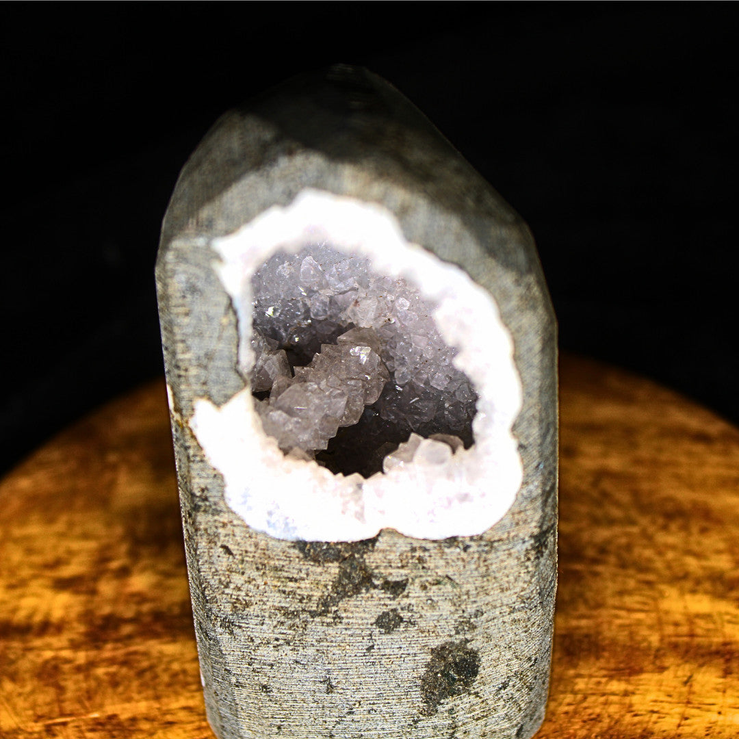 Rare Blue Chalcedony on Geode Matrix 230g Natural Mineral Specimen India