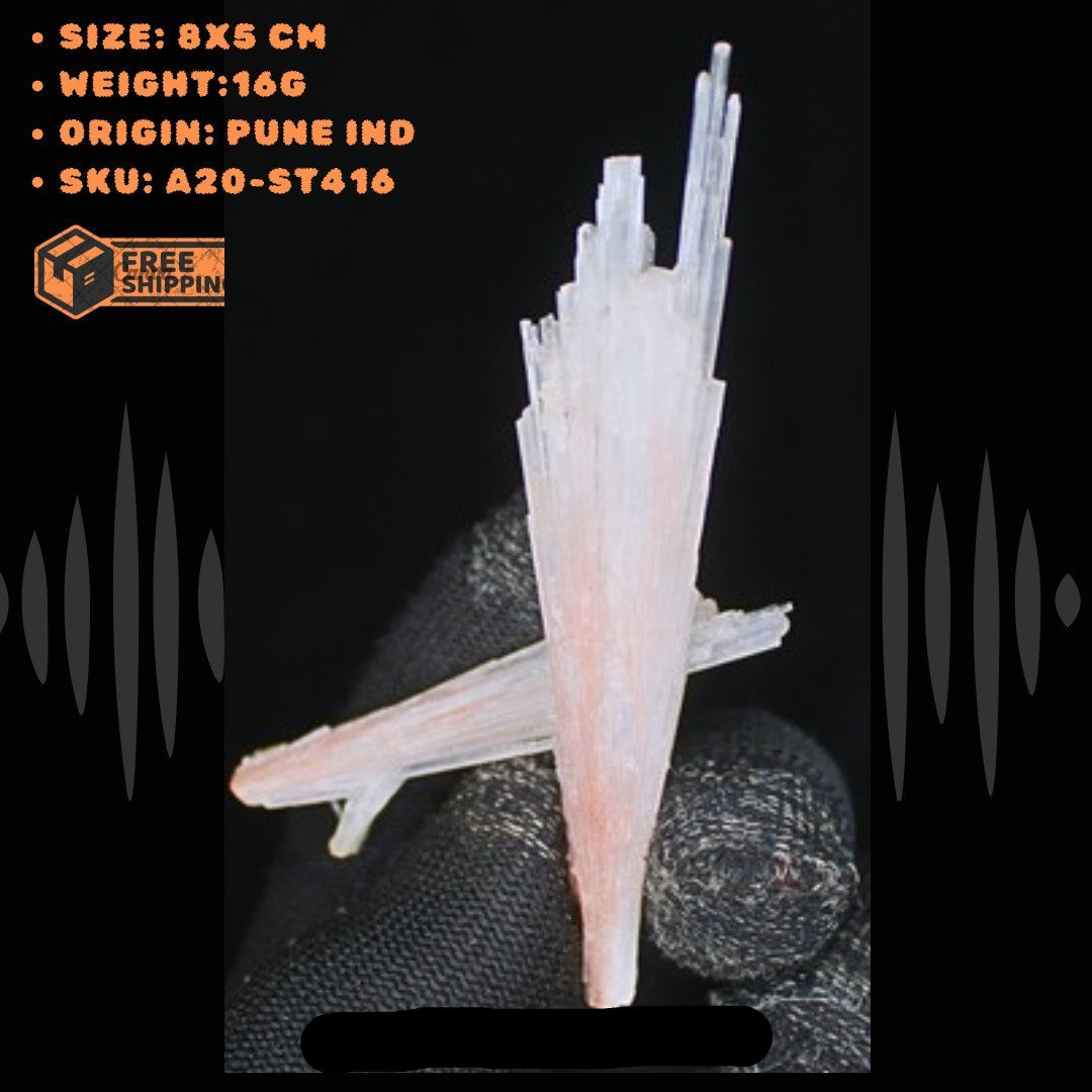 Natural Scolecite Crystal 16g White Zeolite Healing Stone from India