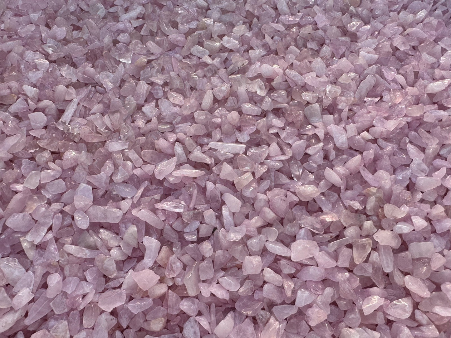 Grade A++ Rose Quartz Semi Tumbled Gemstone Mini Chips 3-8mm, Wholesale Bulk Lot