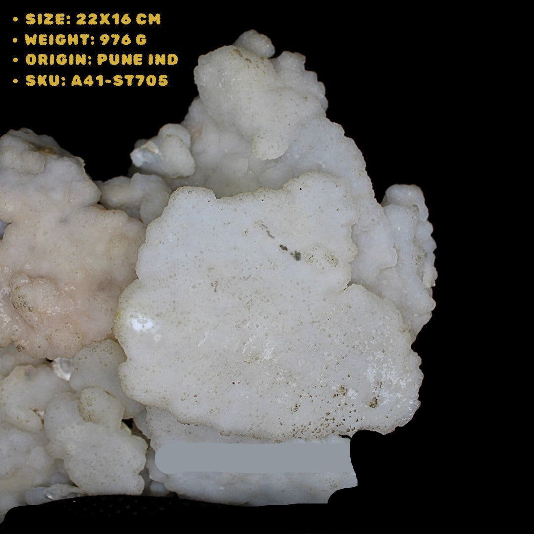 White Chalcedony Quartz Cluster 976g Natural Raw Crystal Mineral 22x16 cm