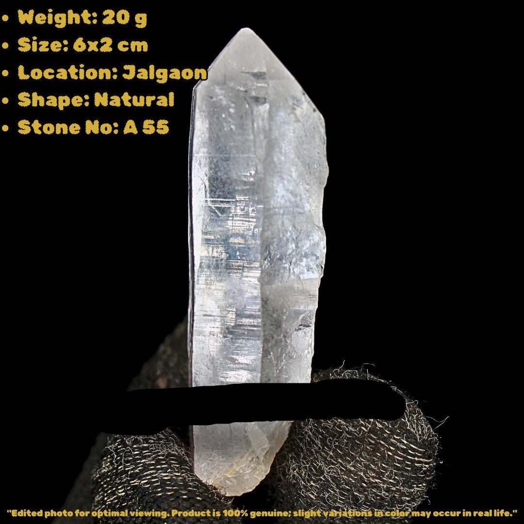 Natural White Himalayan Quartz Wand 20g 6x2 Cm Healing