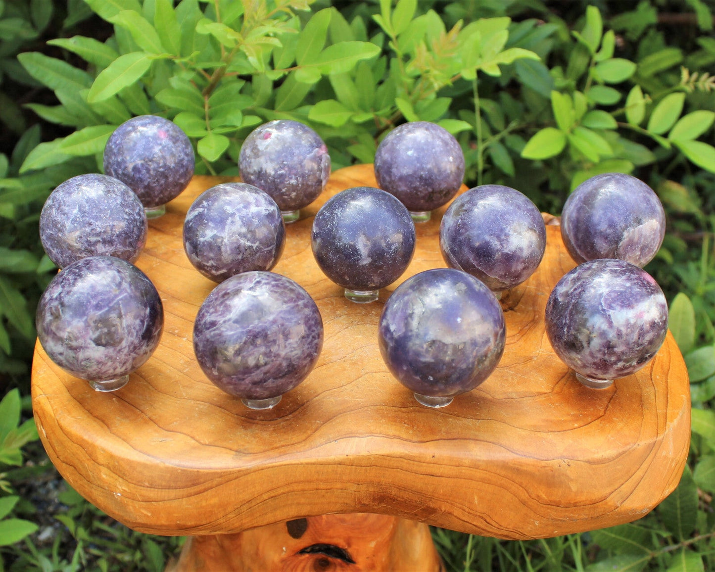 Lepidolite Crystal Sphere LARGE 2" Sphere + Stand (AA Quality Lepidolite Sphere)