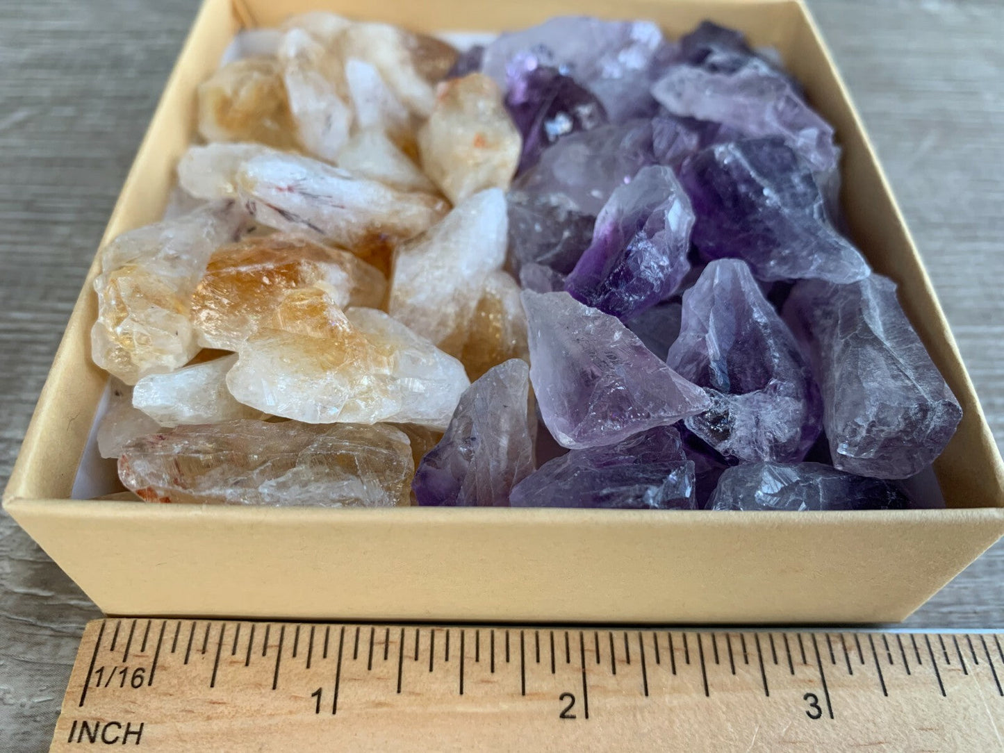 Amethyst Citrine Crystal Points and Chunks Collection,1/2 Lb Amethyst & Citrine