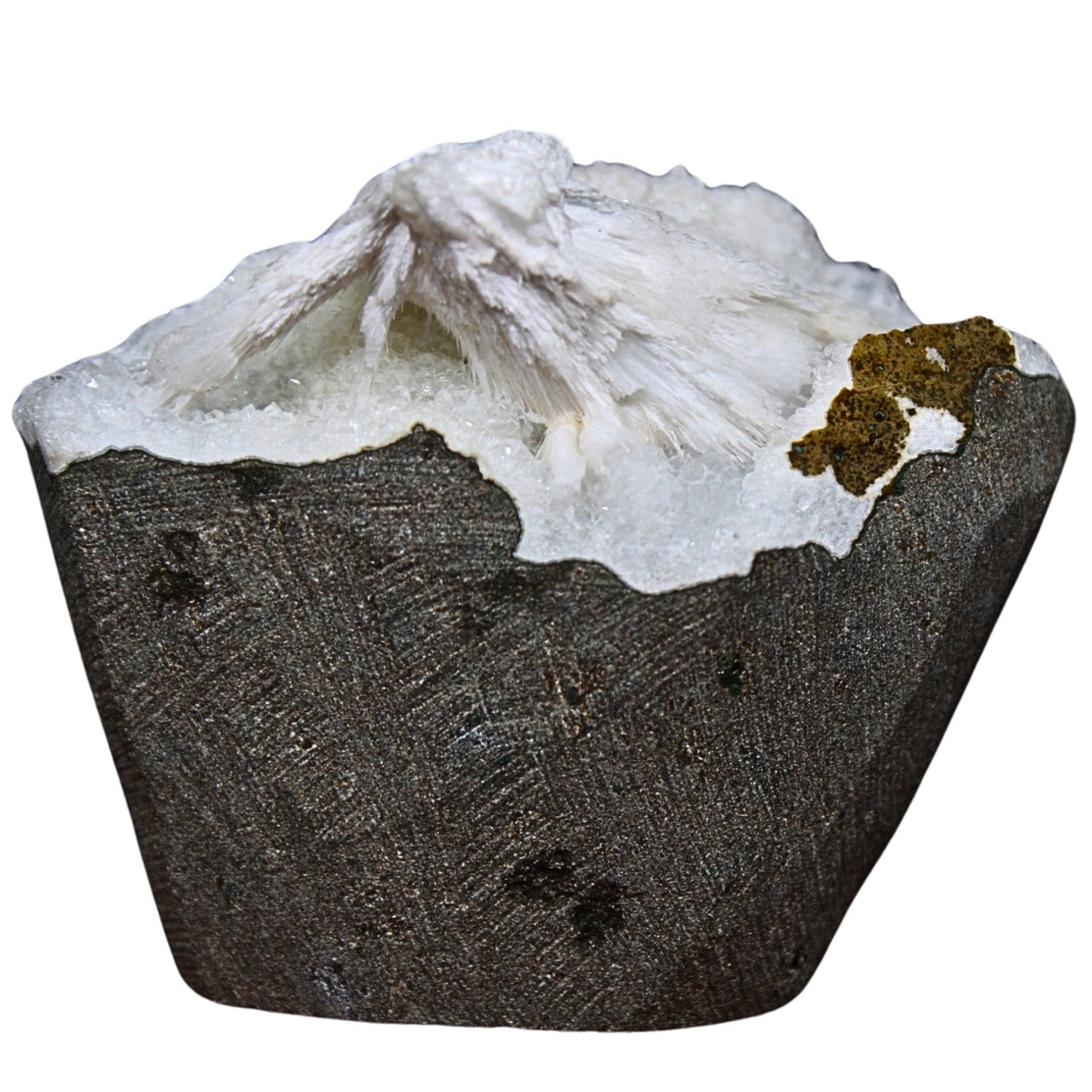 Natural Scolecite Geode Spray 156g | Zeolite Mineral Cluster from India 7x6cm