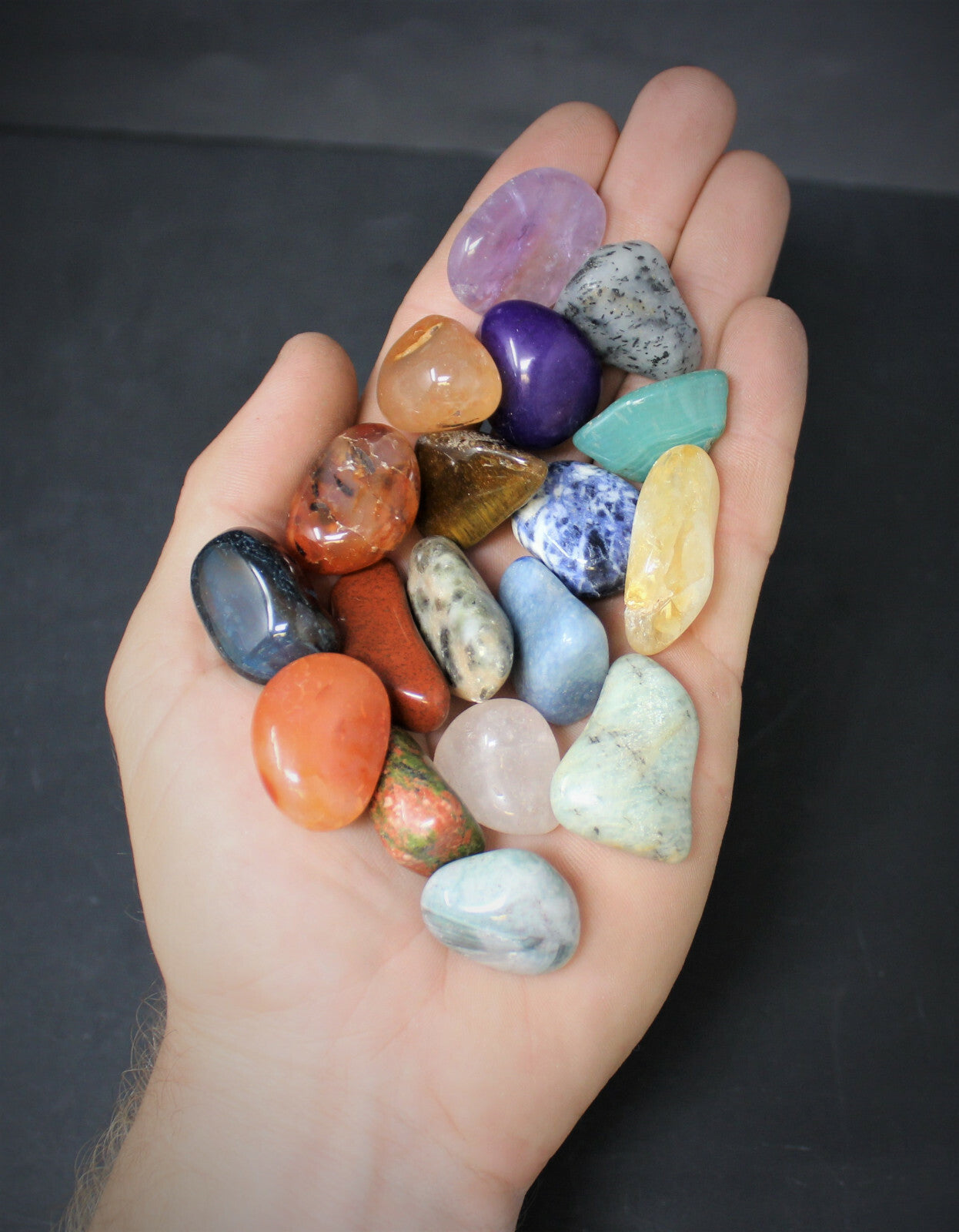 Assorted Mixed Tumbled Stones 1 lb Wholesale Bulk Lot MEDIUM Chakra Reiki 16 oz