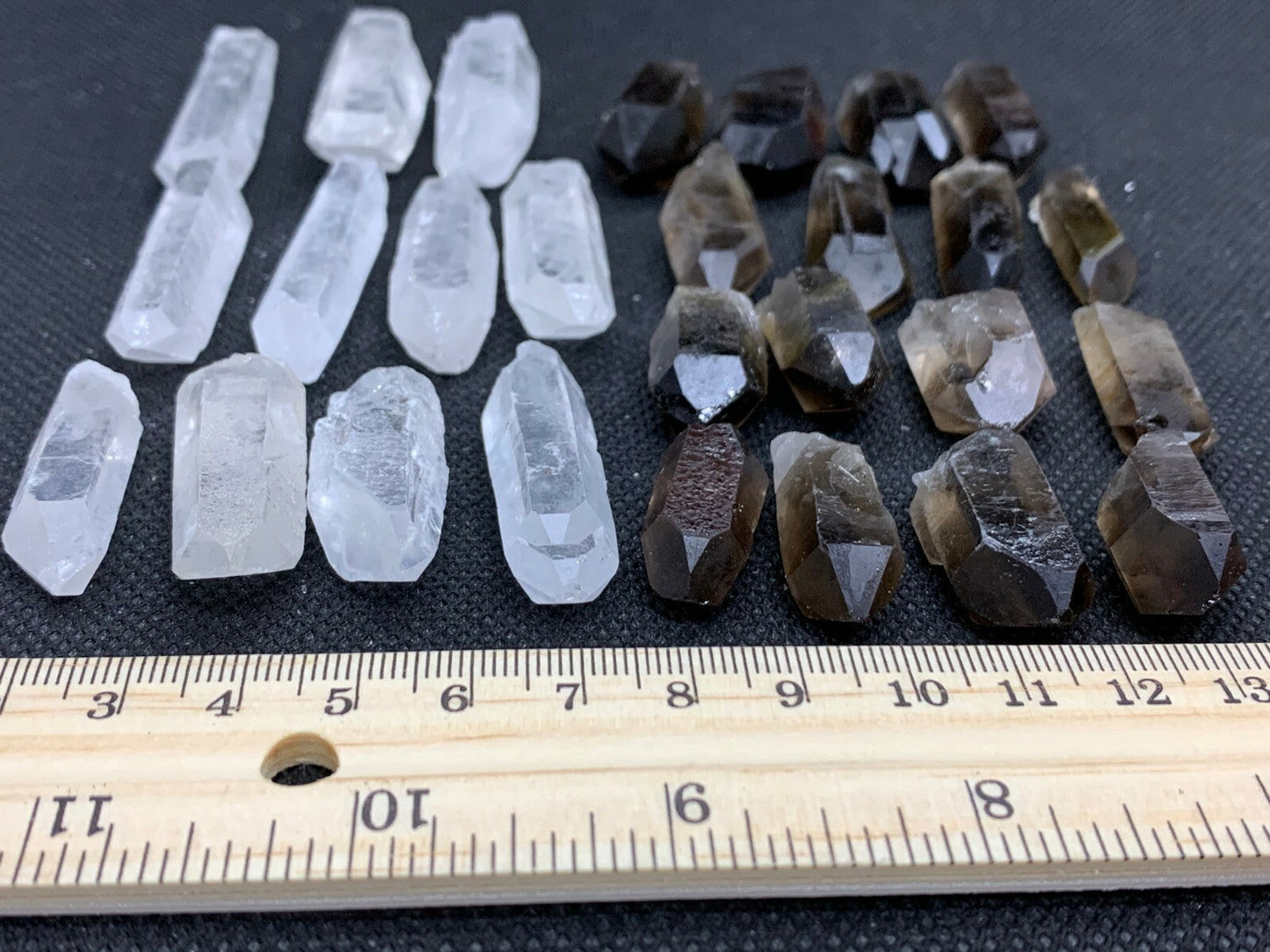 Clear Quartz and Smoky Quartz Point Collection,Grade A+1/2 Lb Box Natural Point