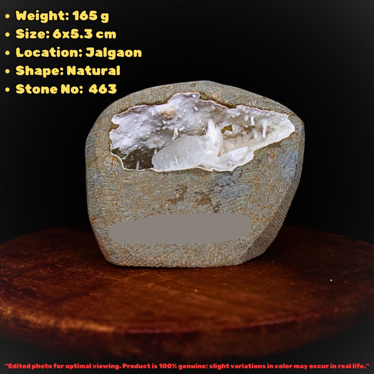 Stunning Scolecite Geode Healing Cluster – 6x5.3cm Natural High Vibration 165g