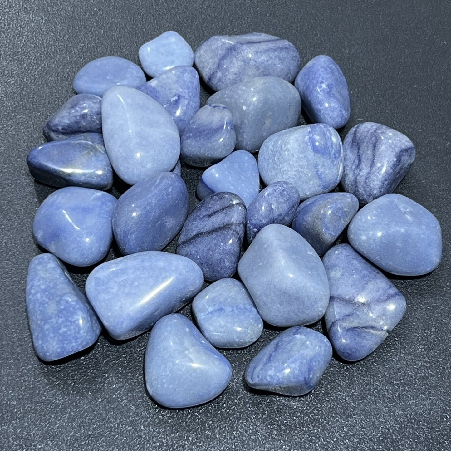 Blue Quartz Tumbled (1 LB) One Pound Bulk Wholesale Lot Polished Natural