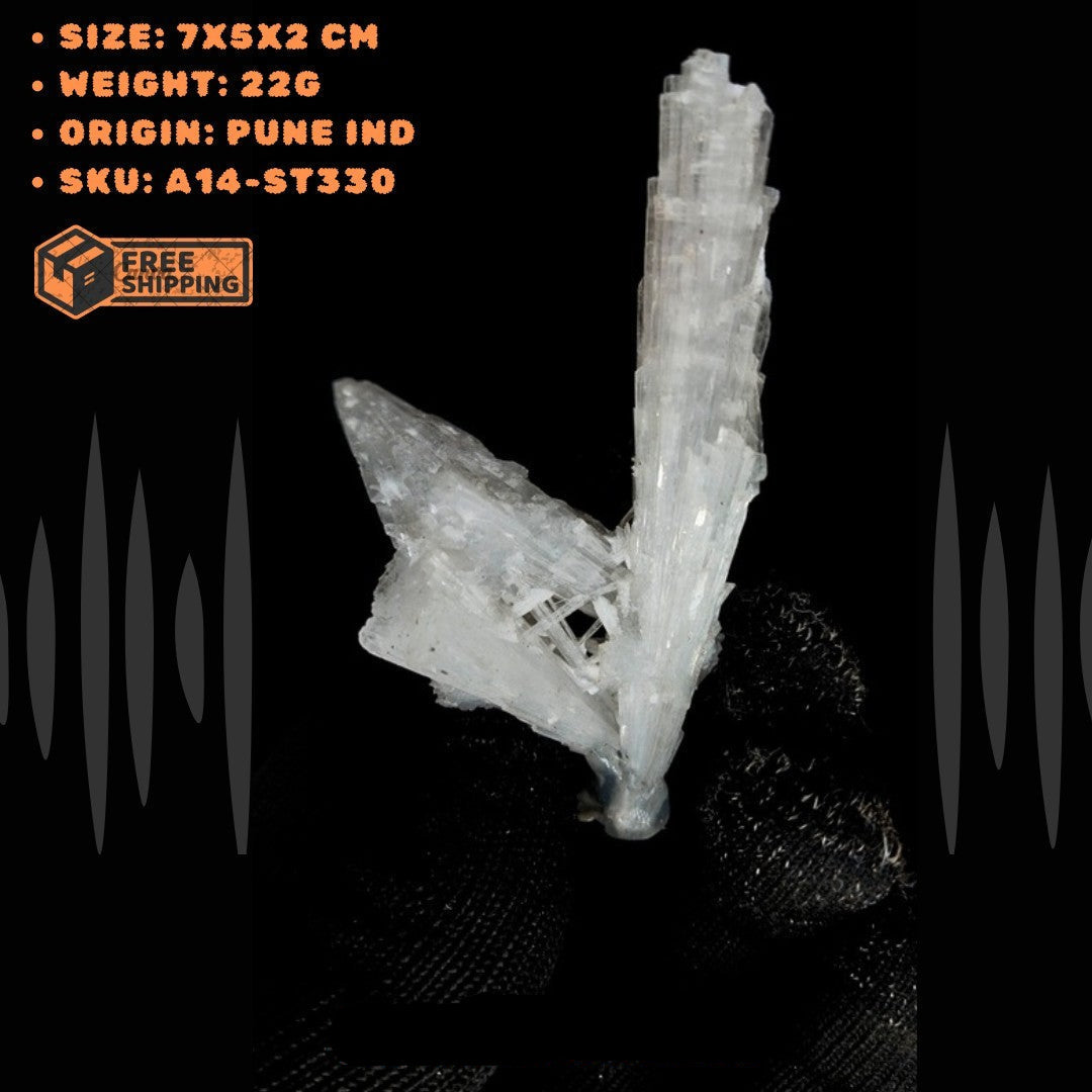 Rare 22g Scolecite Spray Crystal Zeolite Mineral Specimen from India