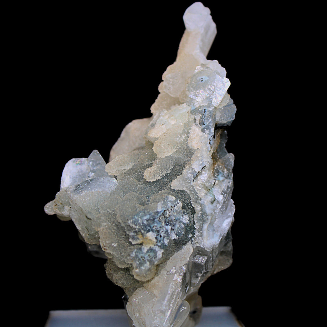 Rare Coral Chalcedony with Apophyllite 105g Mineral Specimen from India