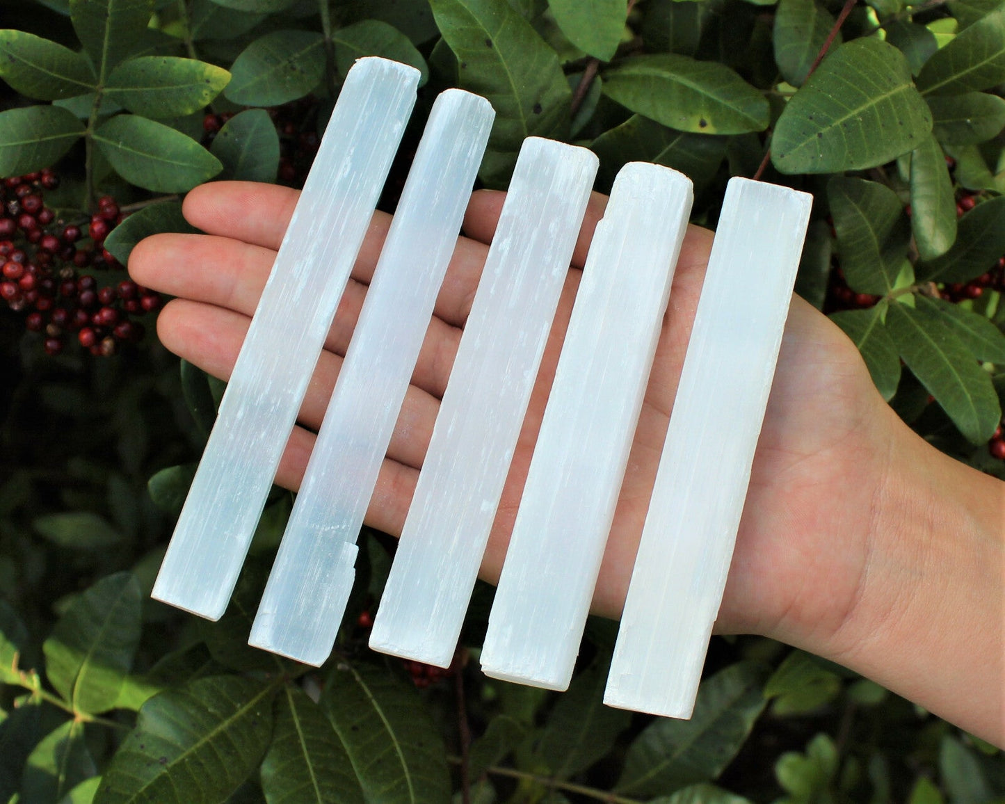 1 lb Bulk Wholesale Lot 5" Selenite Sticks (Raw Selenite Wand, Selenite Crystal)