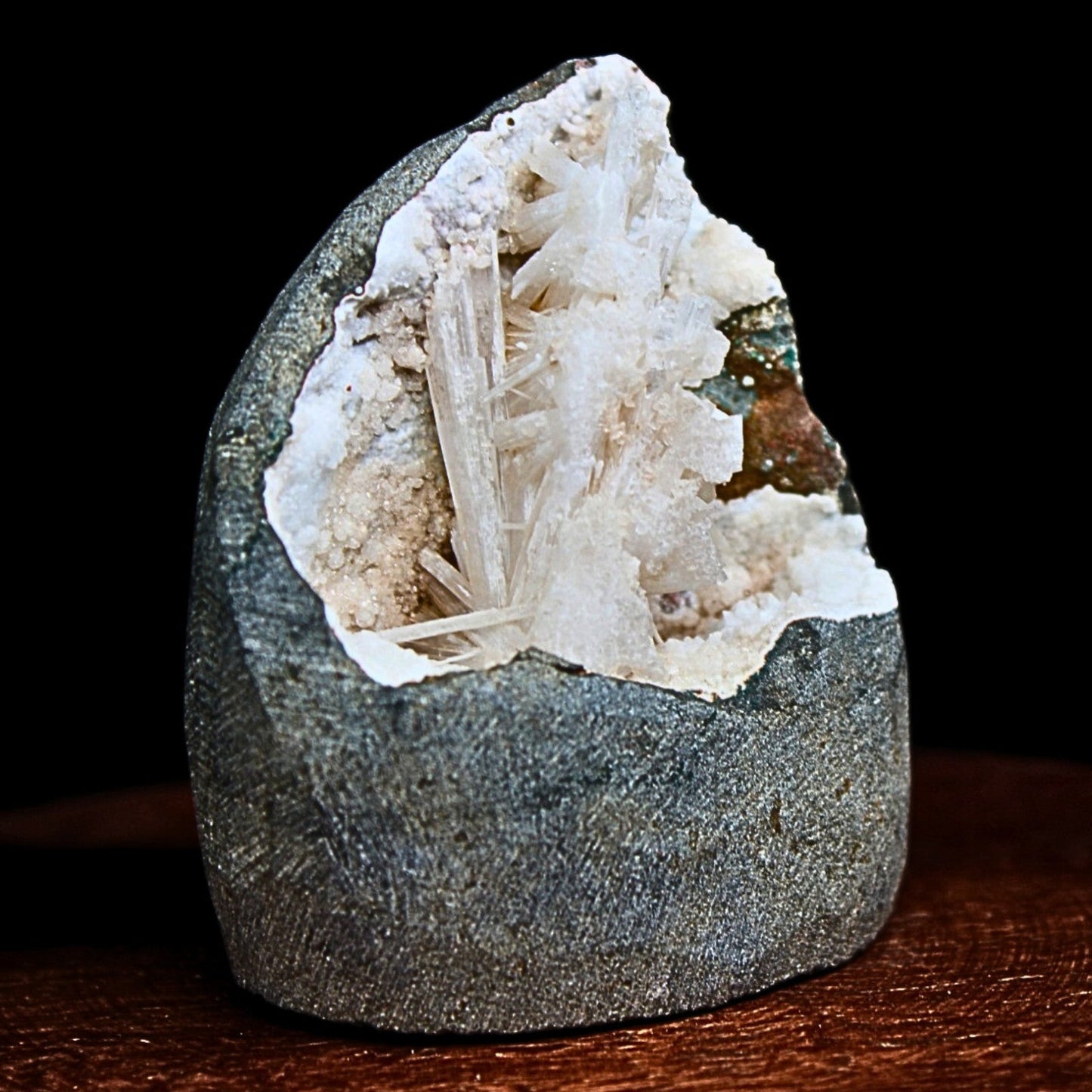 130g Scolecite Geode Natural Crystal Cluster Mineral Specimen 6x5cm India