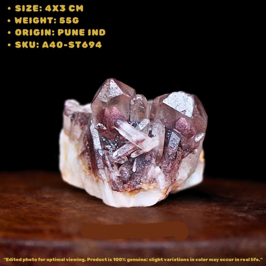 Phantom Quartz Cluster Stone 55g Natural Raw Healing Crystal from India