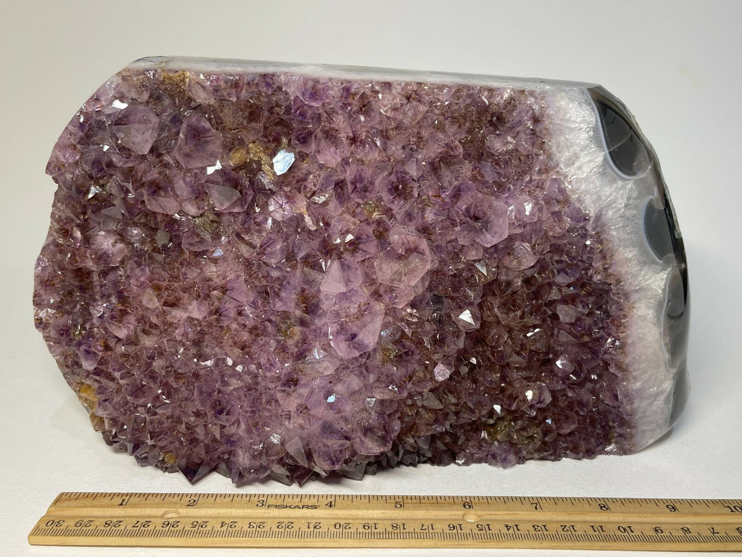 Finely Polished Uruguay Deep Purple Amethyst Cluster Crystal Geode, Pick a Size