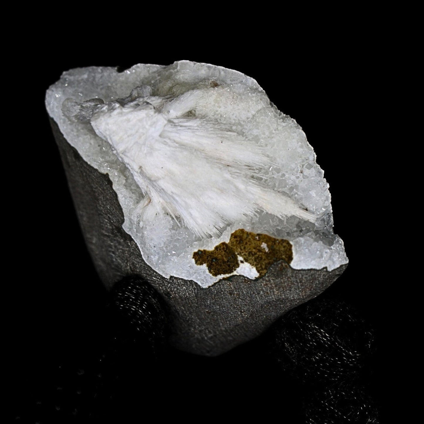 Natural Scolecite Geode Spray 156g | Zeolite Mineral Cluster from India 7x6cm