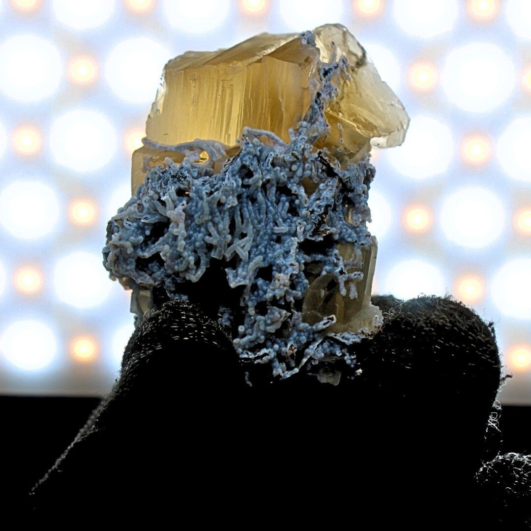 Rare Rainbow Calcite with Mordenite 62g Zeolite Mineral India Specimen