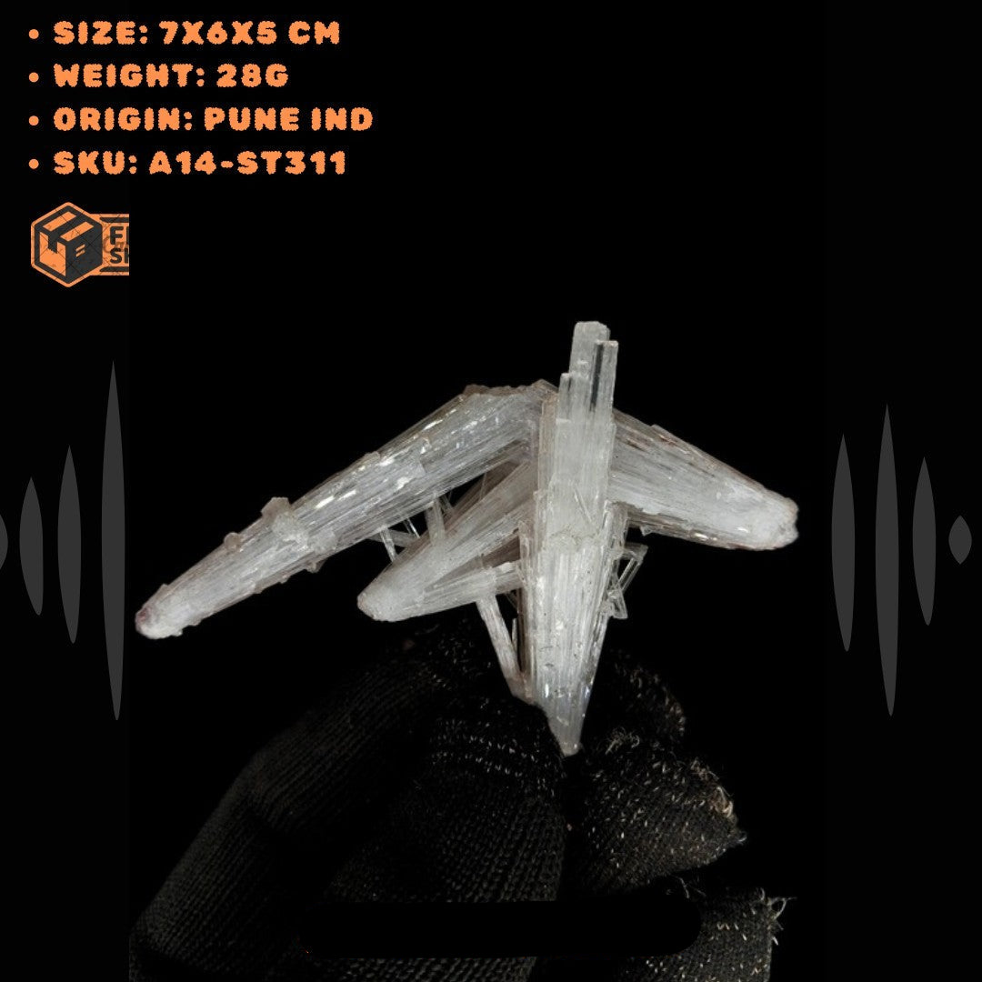 Rare 28g Scolecite Spray Crystal Mineral Specimen Zeolite India