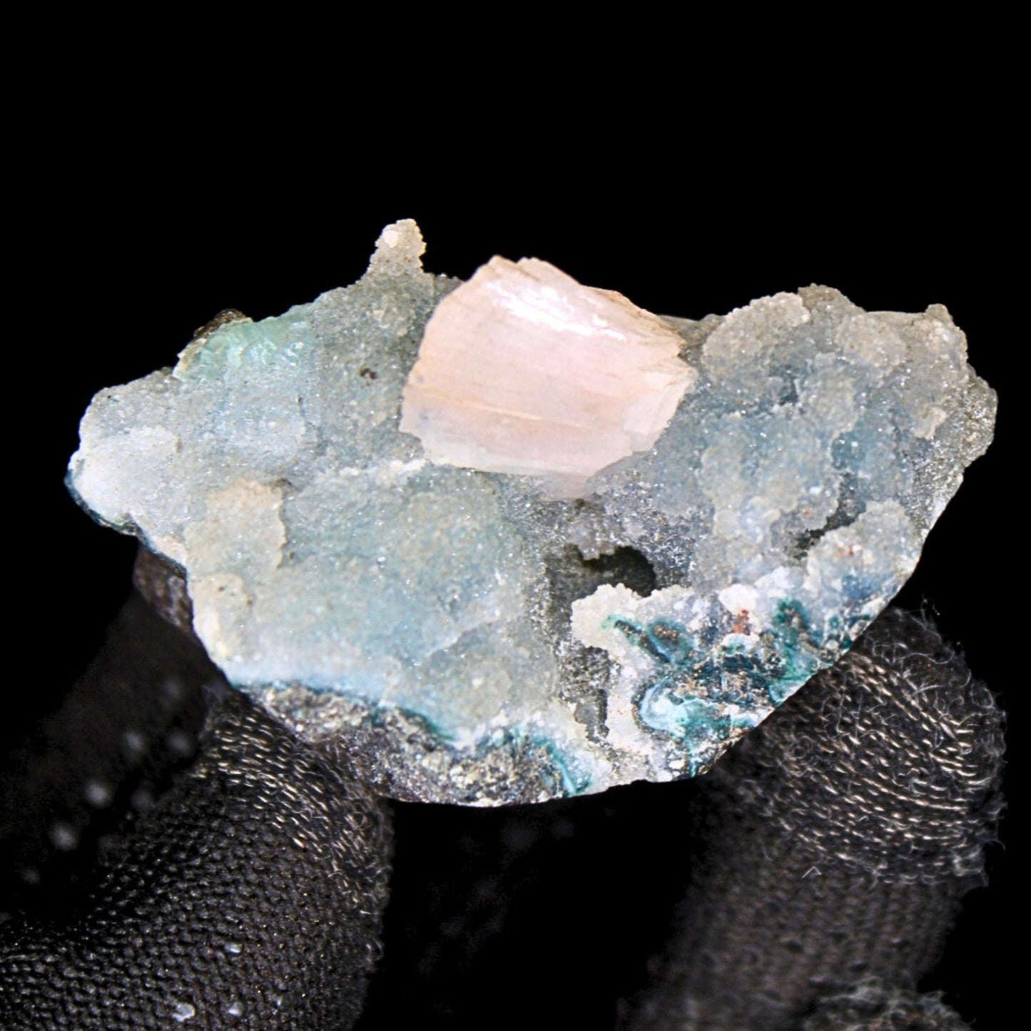 Green Chalcedony & Stilbite Crystal 60g | Calm Energy, Healing Stone 6x4 cm