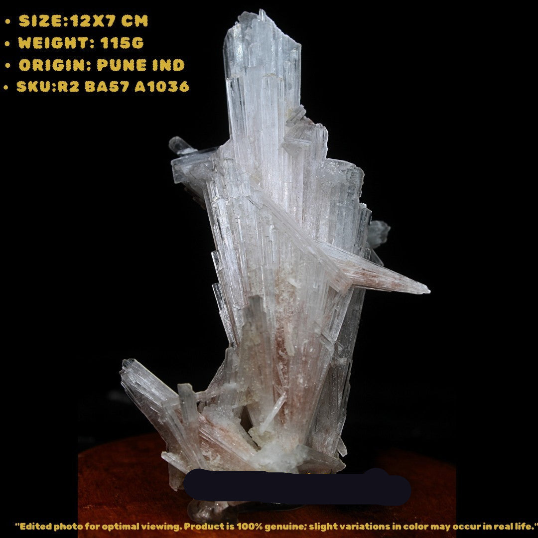 Natural Scolecite Healing Cluster 115g 12x7 cm Calming Stone for Meditation