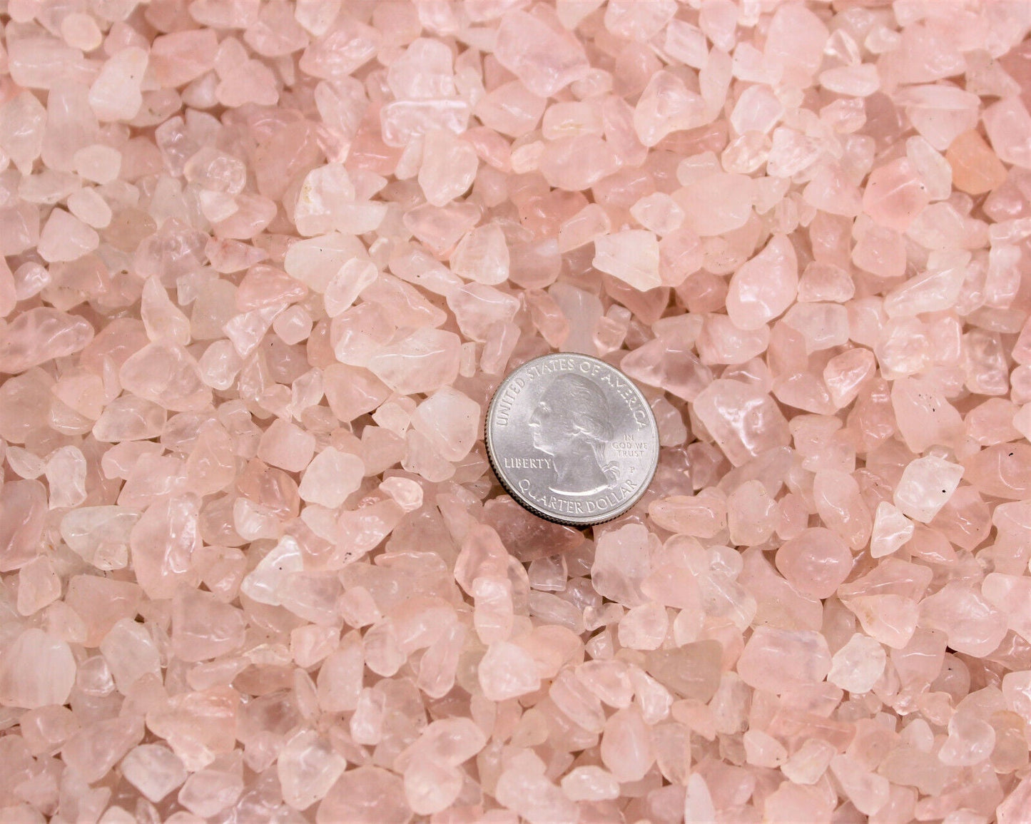 Rose Quartz Semi Tumbled Gemstone Mini Chips 6-8 mm, 'A' Grade Wholesale Lots