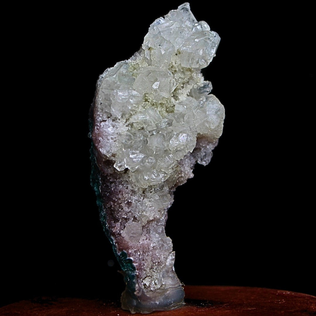 Apophyllite with Heulandite Mineral 11x5.5cm Rare Indian Crystal Cluster