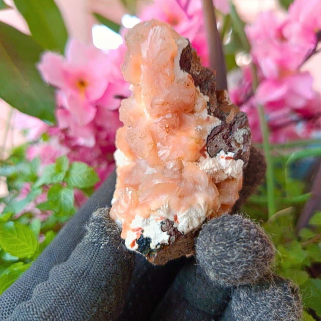Orange Stilbite & Heulandite Crystal Cluster 120g Energy & Chakra Stone