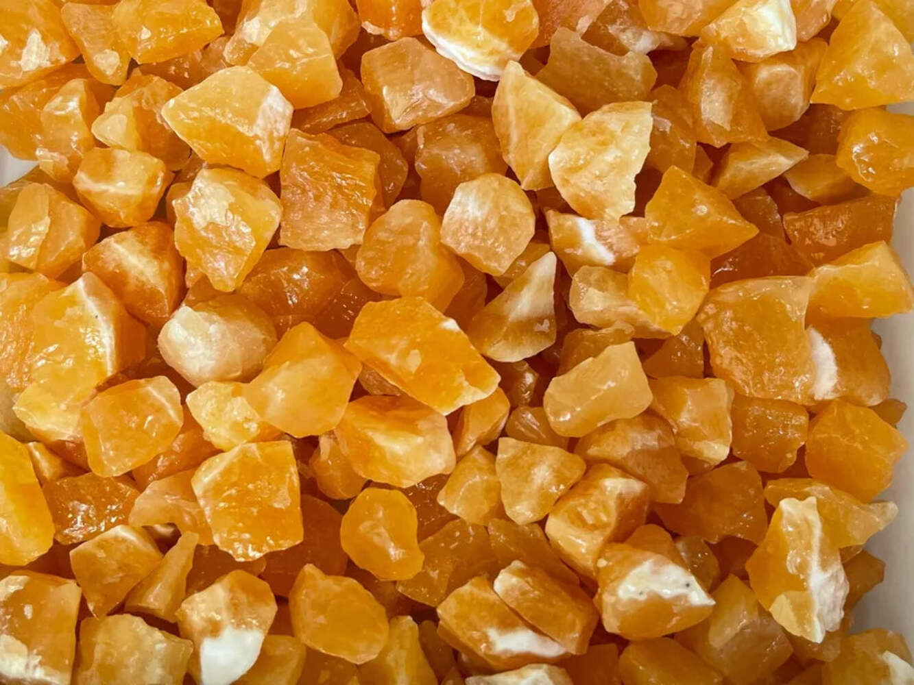 Small Orange Calcite Rough Stones, 0.75"-1.5" Raw Calcite Orange, Wholesale Bulk