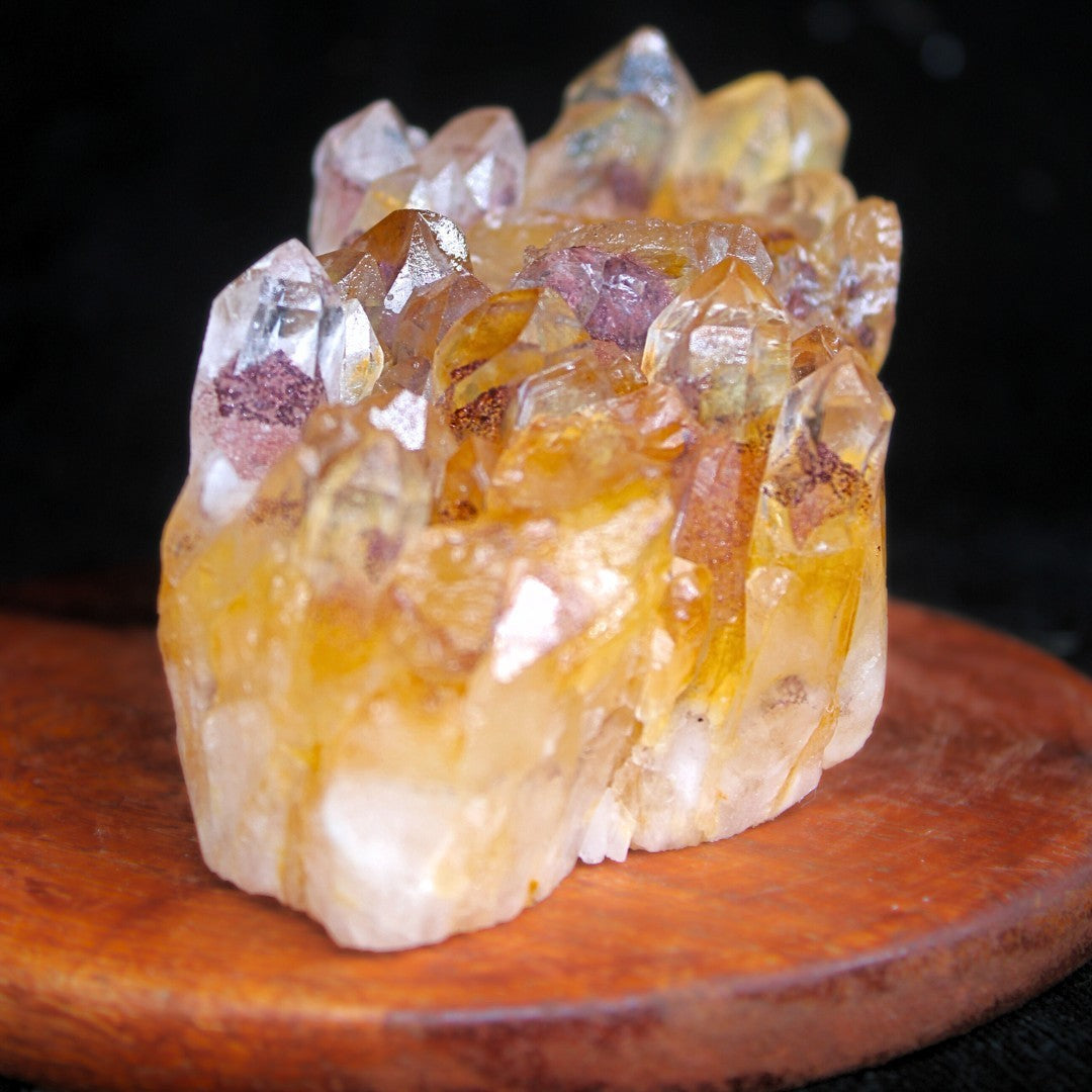 408g Phantom Quartz Cluster Natural Healing Crystal from India