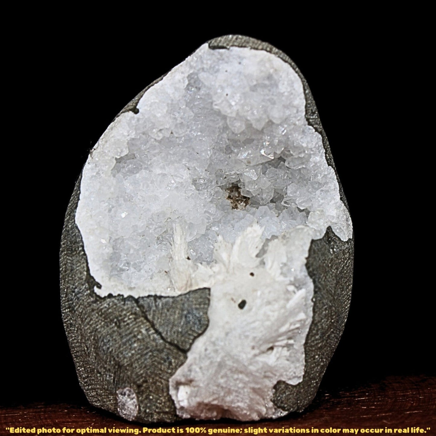 130g MM Quartz with Scolecite Geode Natural Mineral Cluster 6x5cm India