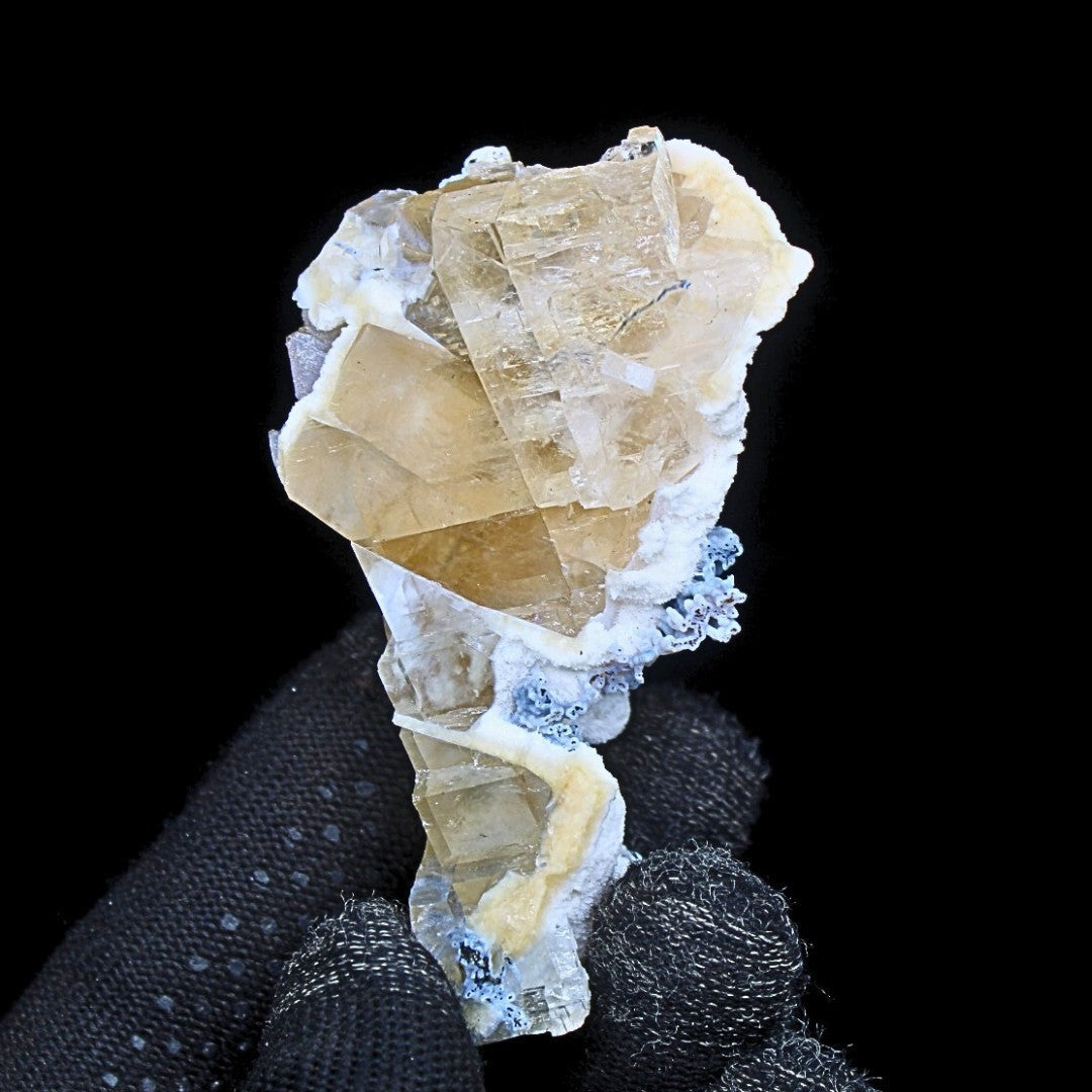 Rainbow Calcite with Mordenite Geode 67g Mineral Specimen 8x4.5cm India