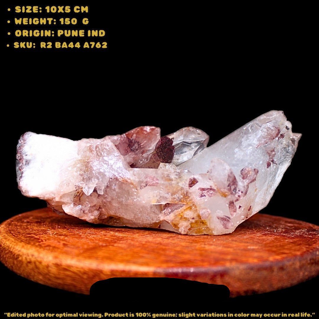 Natural Phantom Quartz Cluster 150 g 10×5 cm Raw Crystal Mineral from India