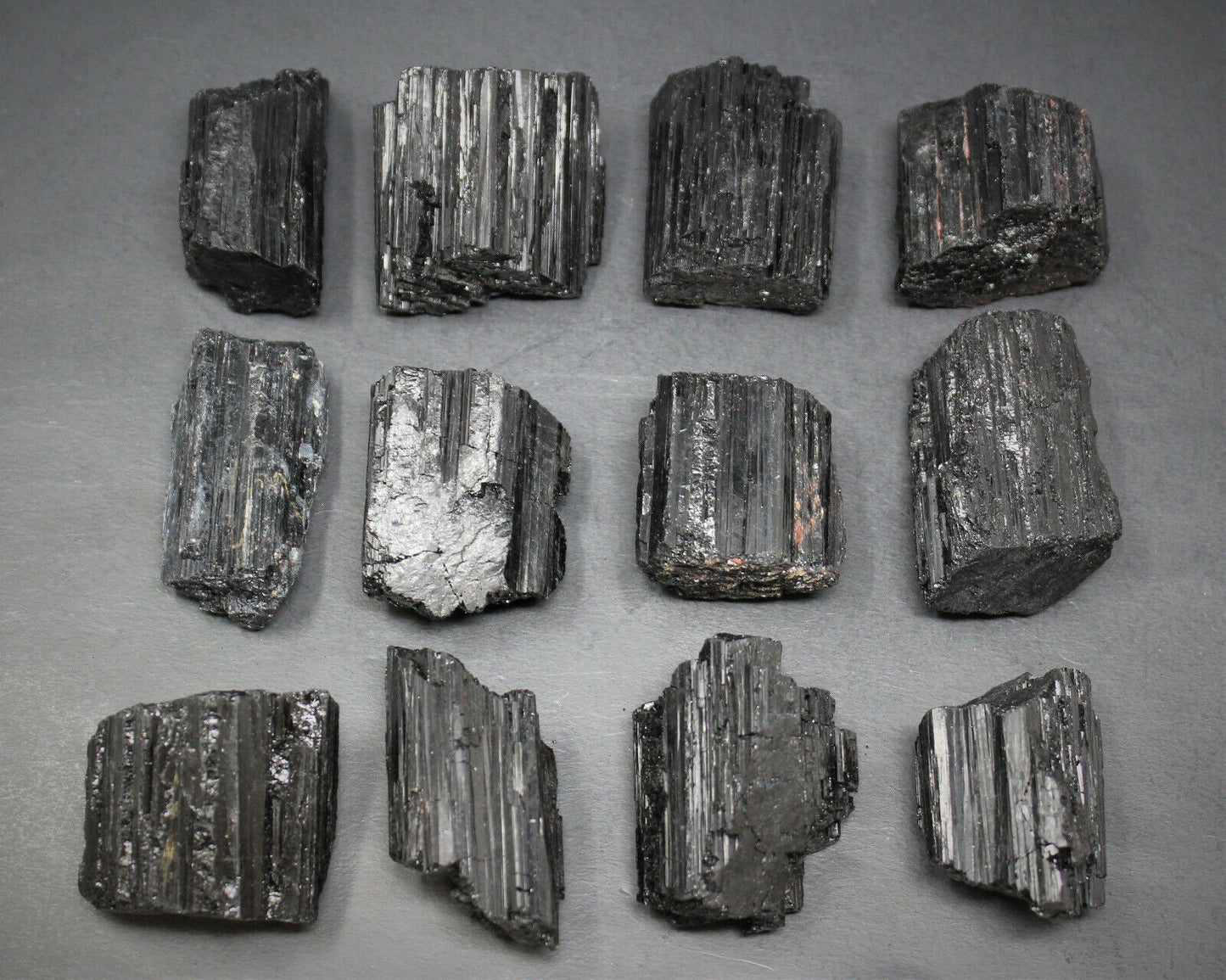 Bulk Extra Grade Natural Rough Black Tourmaline Rods | 8–10 Pc Box Lot