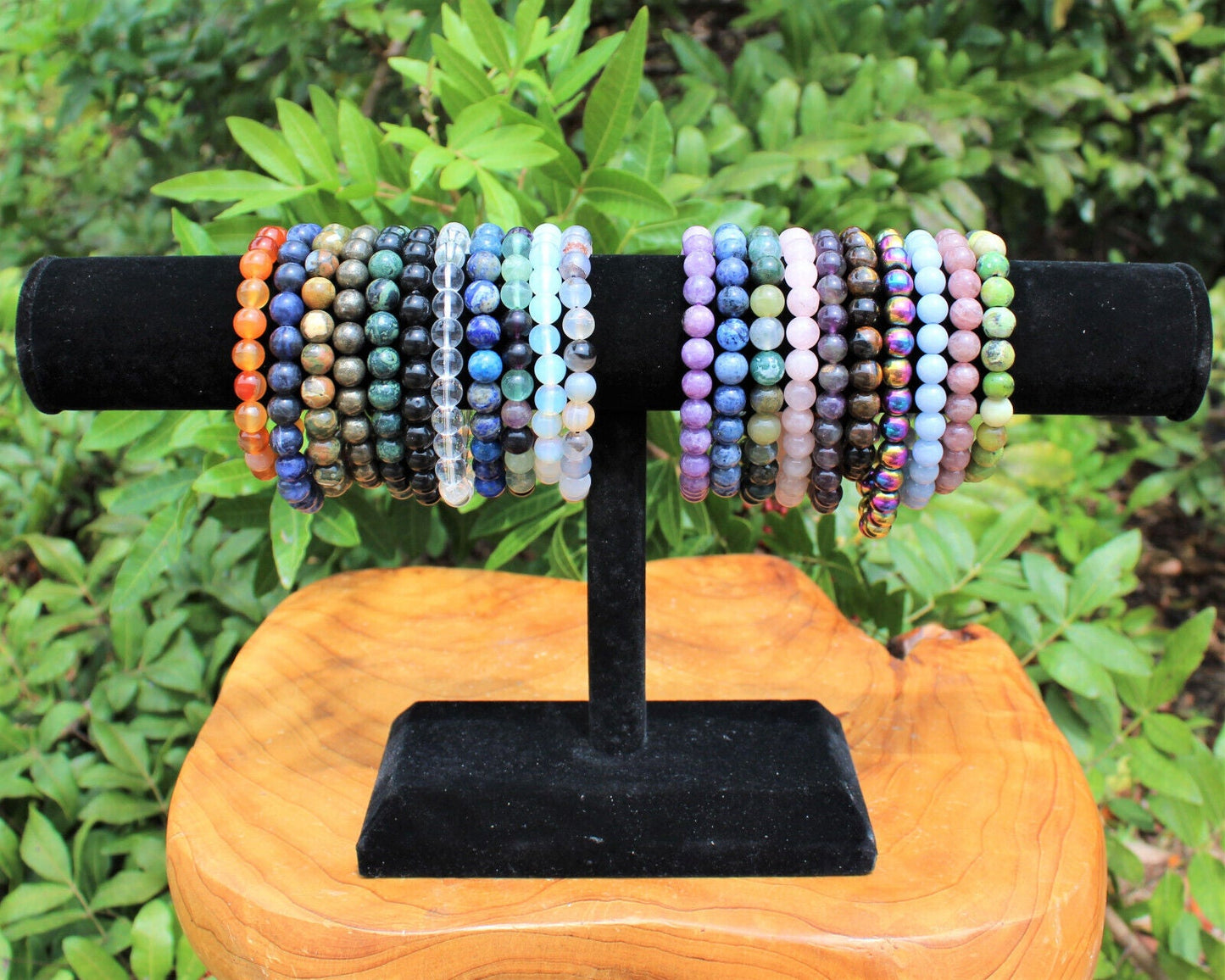 8 mm Bead Gemstone Bracelets: BUY 3 GET 1 FREE! (Stretch Crystal Bead Bracelets)