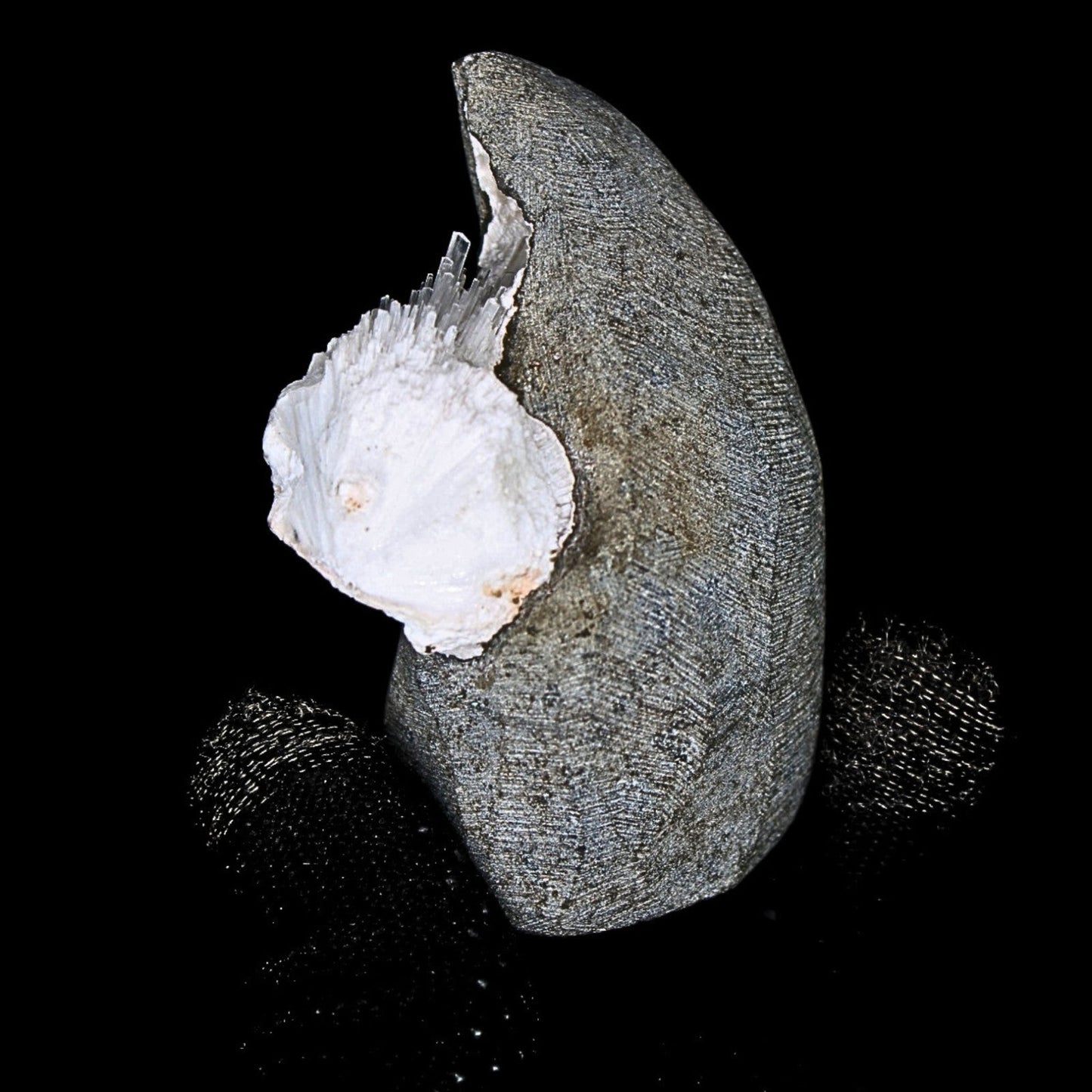 140g Scolecite Geode Natural Needle Crystal Cluster Mineral India 7x4cm