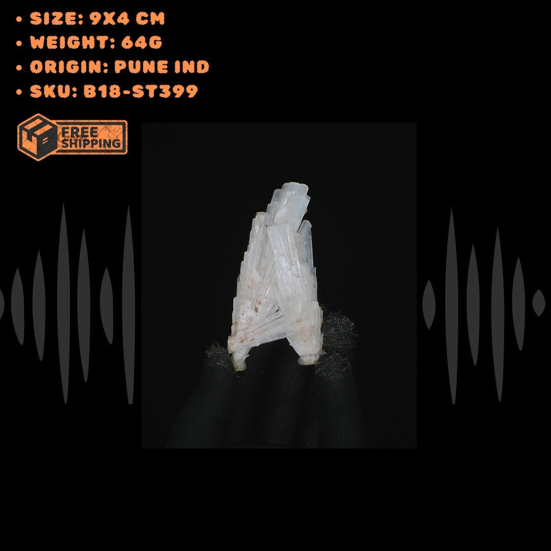 Scolecite Healing Crystal 64g 9x4cm Peace Meditation Stone India