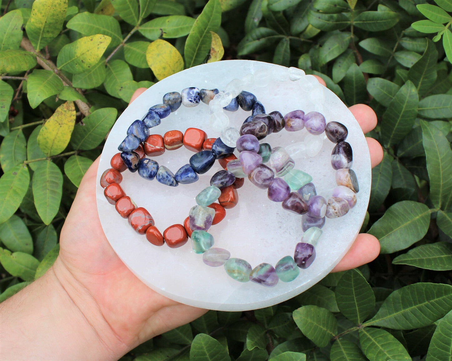 Selenite Charging Station โ 6" Round Polished Plate | Large Crystal Charging