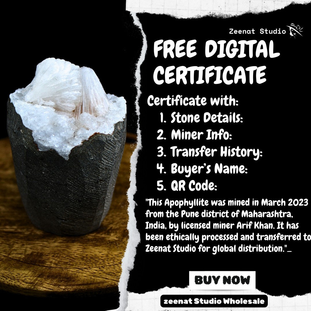 Rare Scolecite Stilbite Heulandite Geode 235g Mineral Specimen India