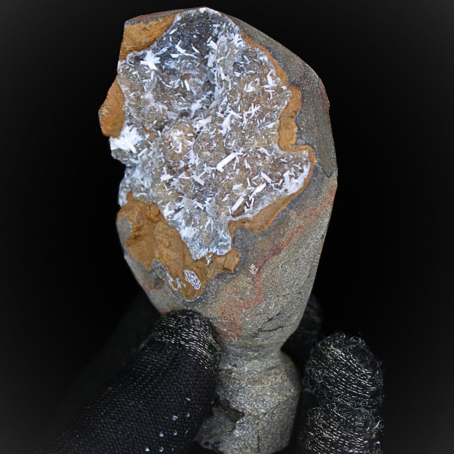 Natural Scolecite Geode Chalcedony Cluster High Healing Crystal Stone 230g