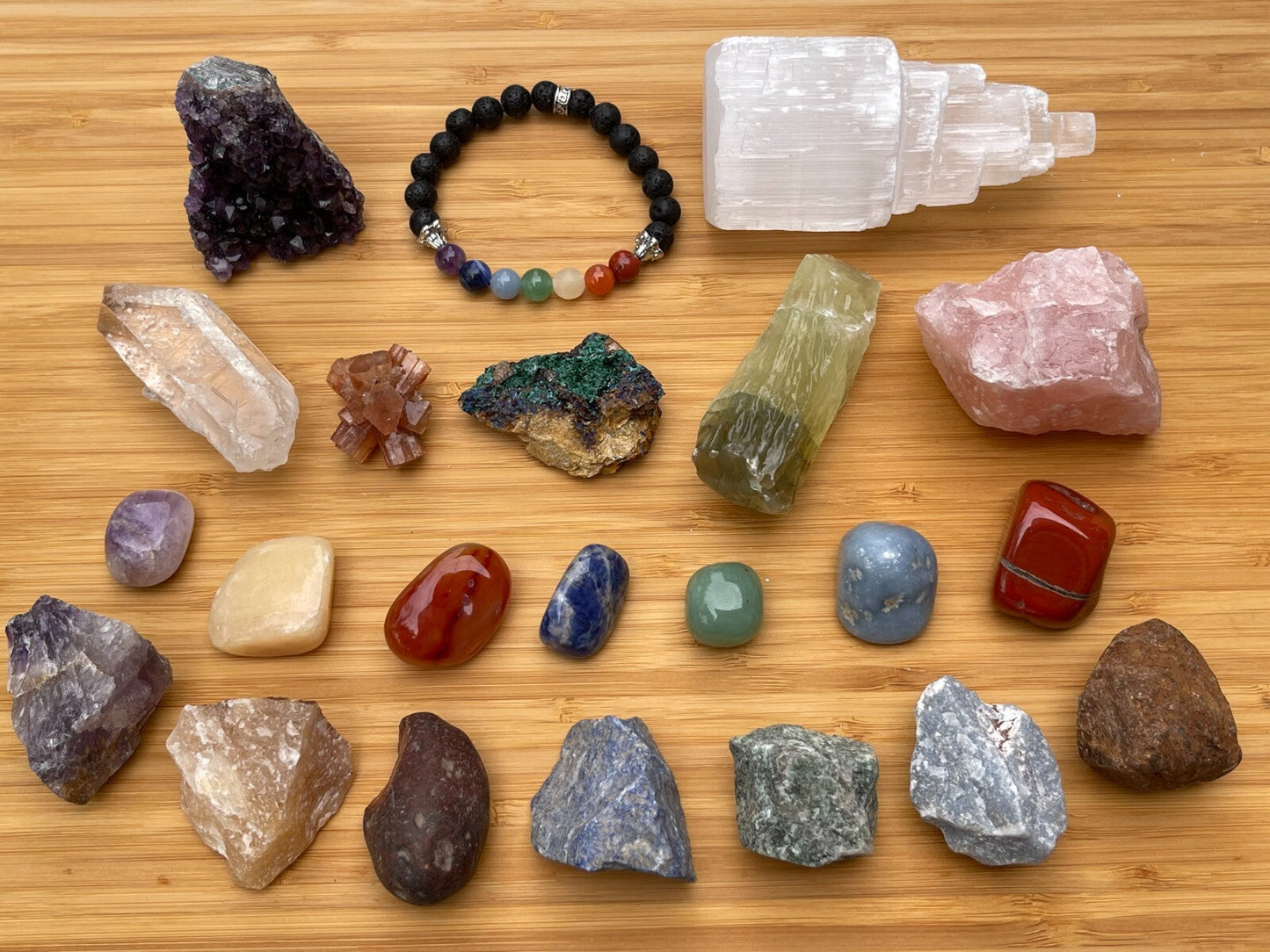 22pcs Premium Beginning Crystal Kit In Box, Crystals Gift Set!