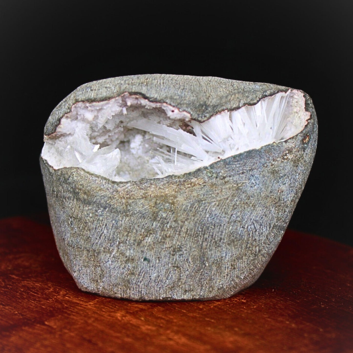 Scolecite Geode Cluster 6x5cm Natural Healing Crystal for Peace Meditation 164g