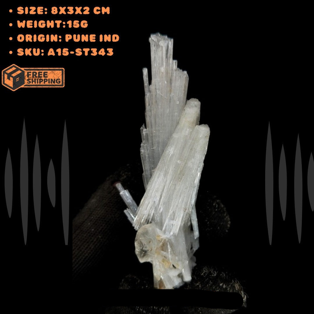 Natural Scolecite Healing Cluster 15g White Zeolite Mineral from India