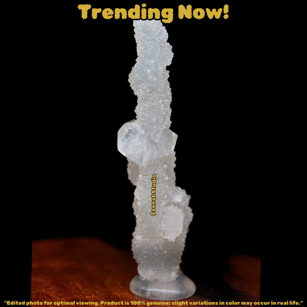 Apophyllite Rare Shiny Tower Cluster 7x2cm 80g Unusual Matrix Mineral Specimen