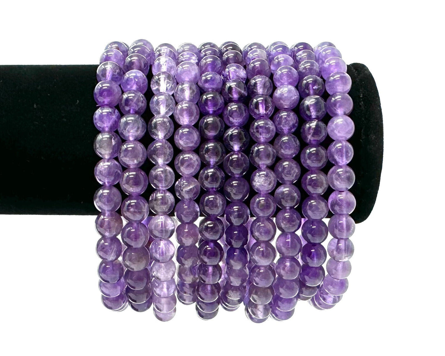 6 mm Bead Gemstone Bracelets BUY 3 GET 1 FREE - Dainty Stretch Crystal Bracelets