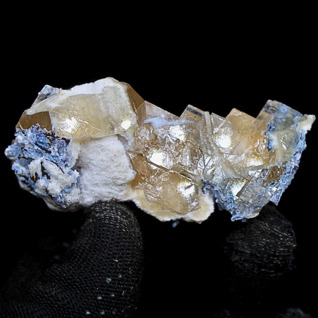 Rainbow Calcite with Mordenite Geode 67g Mineral Specimen 8x4.5cm India