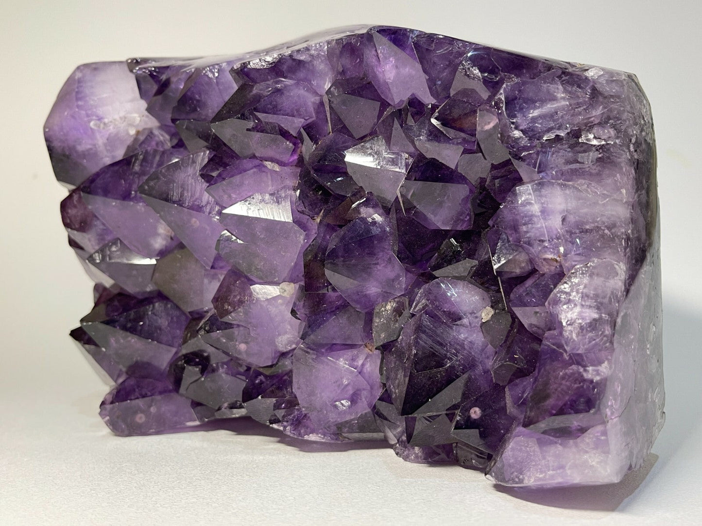 Finely Polished Uruguay Deep Purple Amethyst Cluster Crystal Geode, Pick a Size