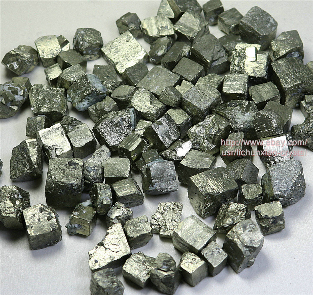100g Wholesale Beautiful Golden Iron Pyrite Cubic Crystal gem Mineral Specimen