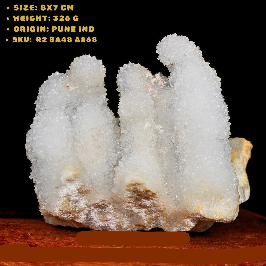 Rainbow Quartz Crystal Cluster 326g Large Cabinet Specimen India 8x7cm