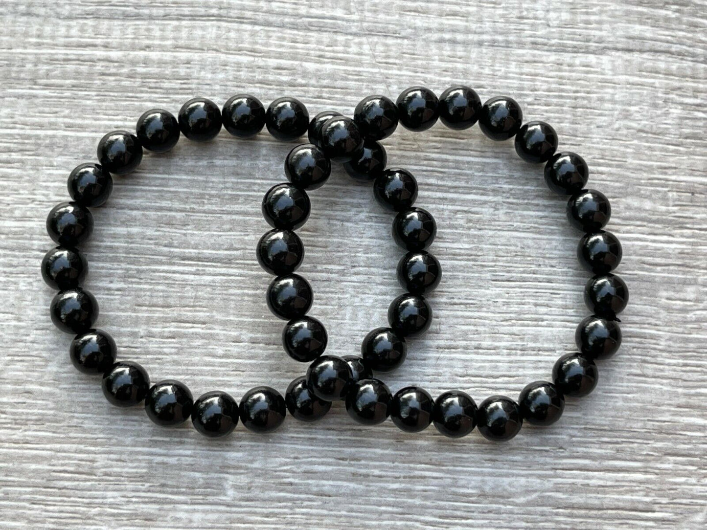 Grade A++ Black Obsidian Bead Bracelet 8mm, Genuine Obsidian Gemstone Bracelet